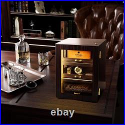 Cigar Humidor Cabinet, Desktop Cigar Gift for Men Holds 150 Counts with Adjustab