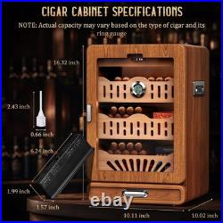 Cigar Humidor Cabinet, Desktop Cigar Humidor Glass Top, Cigar Gift for Men, with