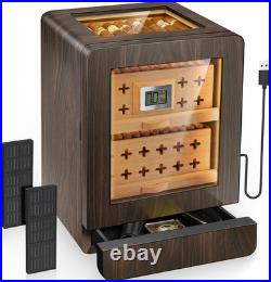 Cigar Humidor Cabinet Dual-Fan Air Circulation System Spanish Cedar 80+ Capacity