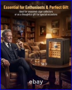 Cigar Humidor Cabinet Dual-Fan Air Circulation System Spanish Cedar 80+ Capacity