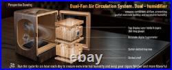 Cigar Humidor Cabinet Dual-Fan Air Circulation System Spanish Cedar 80+ Capacity