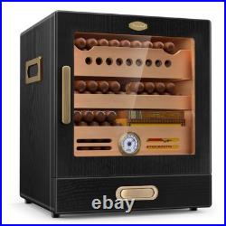 Cigar Humidor Cabinet with 2 Humidifiers Spanish Cedar Wood Drawer Precision