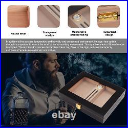 Cigar Humidor Case Control Black Cigar Humidor Box Large Capacity