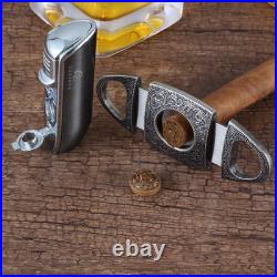 Cigar Humidor Case Lighter Cutter Set, Portable Humidifier Travel Cigar Box with Cigar Humidor Case Lighter Cutter Set, Portable Humidifier Travel Cigar Box with