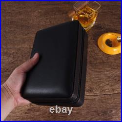 Cigar Humidor Case Lighter Cutter Set, Portable Humidifier Travel Cigar Box with