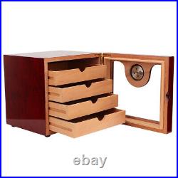 Cigar Humidor Cedar Wood Cigar Box Cedar Wood With Humidifier Large Capacity 4