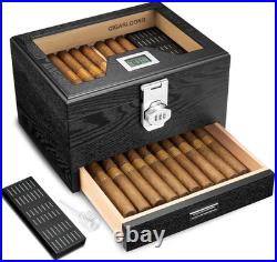 Cigar Humidor, Cedar Wood Humidor Cigar Box, Desktop Humidor with Hygrometer, Hu