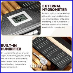 Cigar Humidor, Cedar Wood Humidor Cigar Box, Desktop Humidor with Hygrometer, Hu