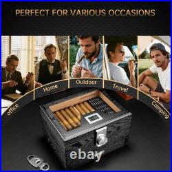 Cigar Humidor, Cedar Wood Humidor Cigar Box, Desktop Humidor with Hygrometer, Hu
