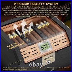 Cigar Humidor Cedar Wood Lined Humidor for 45-60 Cigars, Acrylic Top Cigar Box w