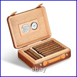 Cigar Humidor Cedar Wooden Storage Case Box with Hygrometer Humidifier 25 Count