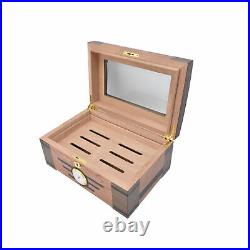 Cigar Humidor Classic Wood Grain DoubleLayer Cigars Storage Box WithHygrometer MP
