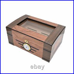 Cigar Humidor Classic Wood Grain DoubleLayer Cigars Storage Box WithHygrometer MP