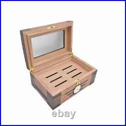 Cigar Humidor Classic Wood Grain DoubleLayer LargeCapacity Cigars Storage Box