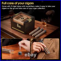 Cigar Humidor, Clear Top Cedar Wood Desktop Humidor, 2 Layer Cigar Humidor Box w