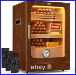 Cigar Humidor, Desktop Cigar Humidor Cabinet Light Control System with Spanish C Cigar Humidor, Desktop Cigar Humidor Cabinet Light Control System with Spanish C