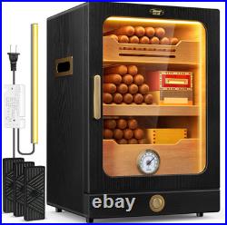 Cigar Humidor, Desktop Cigar Humidor Cabinet Light Control System with Spanish C