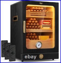 Cigar Humidor, Desktop Cigar Humidor Cabinet Light Control System with Spanish C