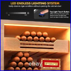 Cigar Humidor, Desktop Cigar Humidor Cabinet Light Control System with Spanish C