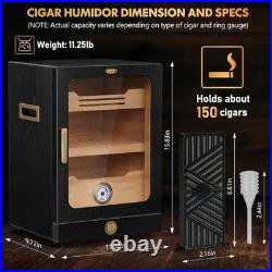 Cigar Humidor, Desktop Cigar Humidor Cabinet Light Control System with Spanish C Cigar Humidor, Desktop Cigar Humidor Cabinet Light Control System with Spanish C