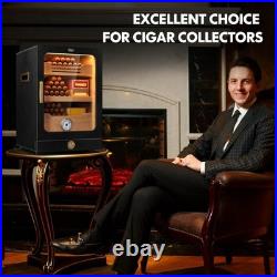 Cigar Humidor, Desktop Cigar Humidor Cabinet Light Control System with Spanish C