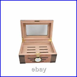 Cigar Humidor Double-Layer Storage Box Desktop Glasstop Humidifier Hygrometer