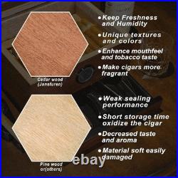 Cigar Humidor, Handcrafted Spanish Cedar Glass Top Humidor, Cigar Desktop Box