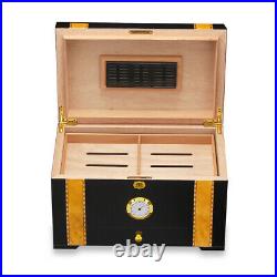 Cigar Humidor Hold 100ct Cigars Sortage Box Case Holder With Humidifier Hygrometer
