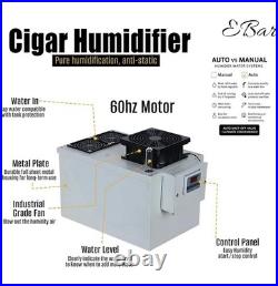 Cigar Humidor Humidifier Industrial Grade Fan LCD Display Stainless Steel Build