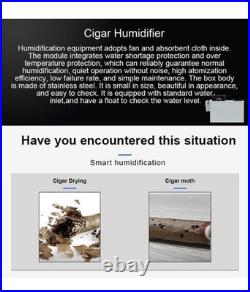 Cigar Humidor Humidifier Industrial Grade Fan LCD Display Stainless Steel Build