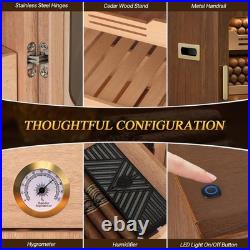 Cigar Humidor, LED Lighted Cigar Humidor Cabinet for 100 to 150 Cigars with Hygr