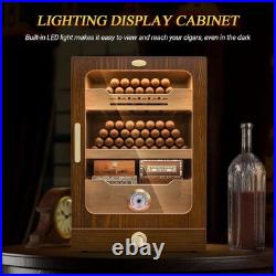 Cigar Humidor, LED Lighted Cigar Humidor Cabinet for 100 to 150 Cigars with Hygr