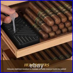 Cigar Humidor, LED Lighted Cigar Humidor Cabinet for 100 to 150 Cigars with Hygr