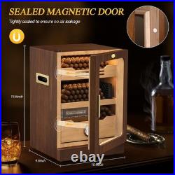 Cigar Humidor, LED Lighted Cigar Humidor Cabinet for 100 to 150 Cigars with Hygr