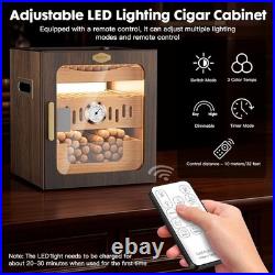 Cigar Humidor, LED-Lit Cigar Cabinet, Includes Acrylic Cigar Case and Cigar Cutt