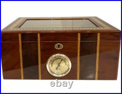 Cigar Humidor Lacquer Wood Glass Top Box withHygrometer Humidifier Cedar Divider Cigar Humidor Lacquer Wood Glass Top Box withHygrometer Humidifier Cedar Divider