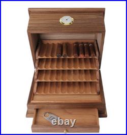 Cigar Humidor Spanish Cedar Cigar Box With Hygrometer Humidifier Hold 40 Cigars