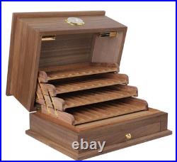 Cigar Humidor Spanish Cedar Cigar Box With Hygrometer Humidifier Hold 40 Cigars