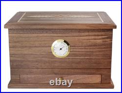 Cigar Humidor Spanish Cedar Cigar Box With Hygrometer Humidifier Hold 40 Cigars