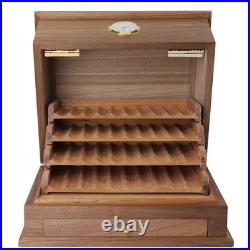 Cigar Humidor Spanish Cedar Cigar Box With Hygrometer Humidifier Hold 40 Cigars
