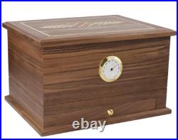 Cigar Humidor Spanish Cedar Cigar Box With Hygrometer Humidifier Hold 40 Cigars