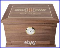 Cigar Humidor Spanish Cedar Cigar Box With Hygrometer Humidifier Hold 40 Cigars