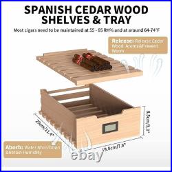 Cigar Humidor Spanish Cedar Wood Shelves Rapid Electric Cooling 150 Capacity