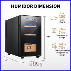 Cigar Humidor Spanish Cedar Wood Shelves Rapid Electric Cooling 150 Capacity
