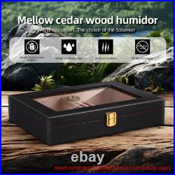 Cigar Humidor Storage 10-18 Cigars Box Cedar Glass Top Desktop Cigar Humidors Cigar Humidor Storage 10-18 Cigars Box Cedar Glass Top Desktop Cigar Humidors