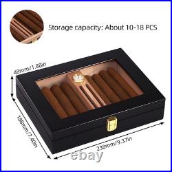 Cigar Humidor Storage 10-18 Cigars Box Cedar Glass Top Desktop Cigar Humidors Cigar Humidor Storage 10-18 Cigars Box Cedar Glass Top Desktop Cigar Humidors