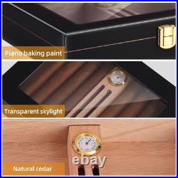 Cigar Humidor Storage 10-18 Cigars Box Cedar Glass Top Desktop Cigar Humidors Cigar Humidor Storage 10-18 Cigars Box Cedar Glass Top Desktop Cigar Humidors