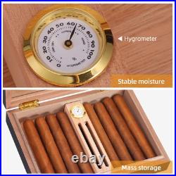 Cigar Humidor Storage 10-18 Cigars Box Cedar Glass Top Desktop Cigar Humidors Cigar Humidor Storage 10-18 Cigars Box Cedar Glass Top Desktop Cigar Humidors
