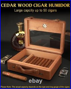 Cigar Humidor, Travel Accessories, Portable Cigar Humidor Box with Glass Top, Hu
