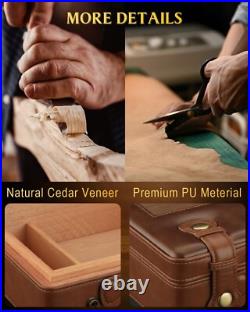 Cigar Humidor, Travel Accessories, Portable Cigar Humidor Box with Glass Top, Hu
